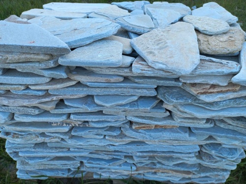 Плитняк златолит зелёный галтованный для цоколя купить в Курской области