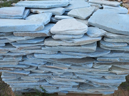 Плитняк златолит зелёный галтованный для цоколя купить в Курской области